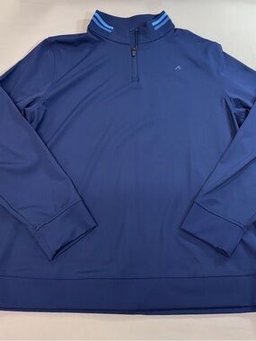 Redvanly Loma Back Yoke Mens Golf Quarter-Zip Blue Large EUC